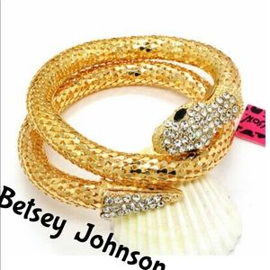 Betsey Johnson Gold & crystal snake Bracelet